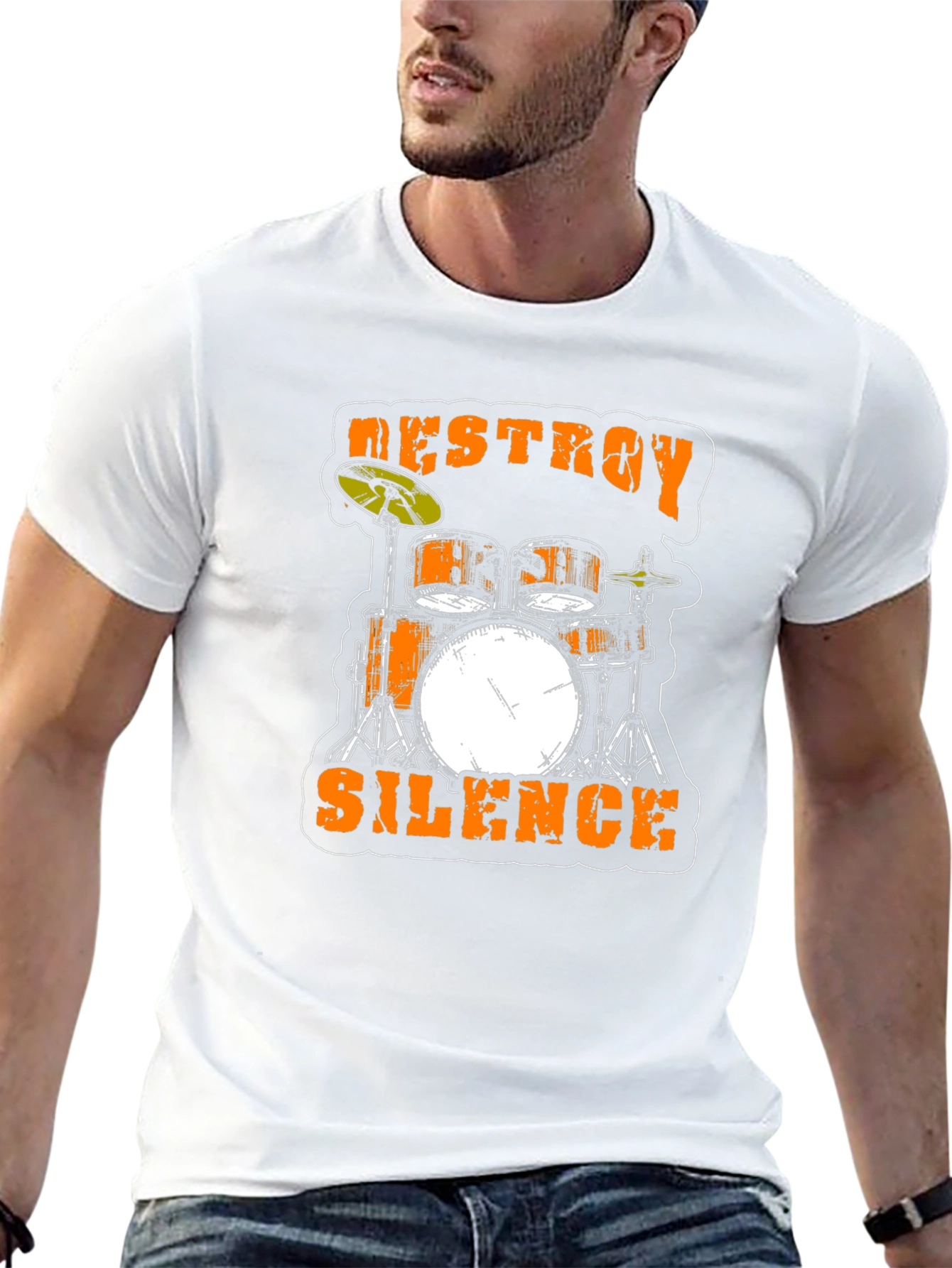 Destroy Silence Drum Set Black T-Shirt