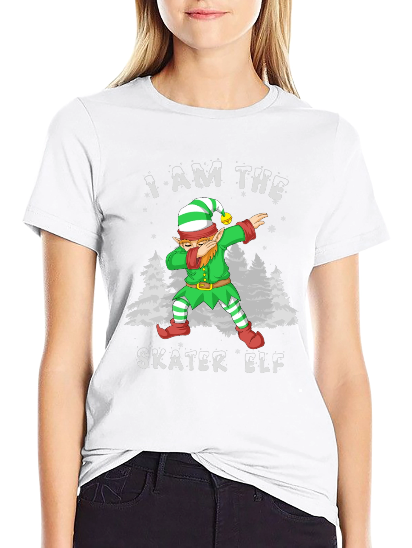 Skater Elf Christmas T-Shirt
