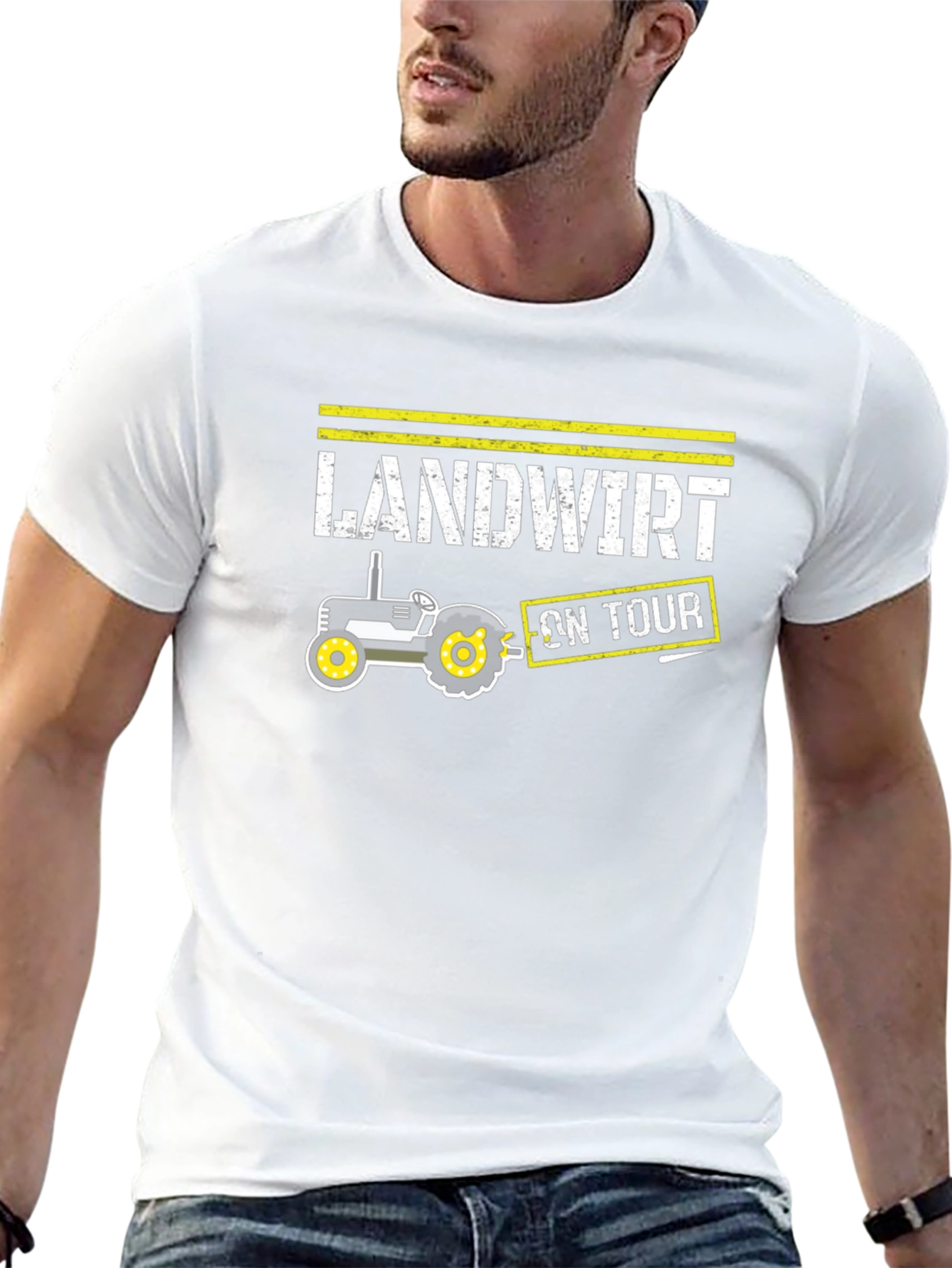 Landwirt On Tour Black T-Shirt - Tractor Design