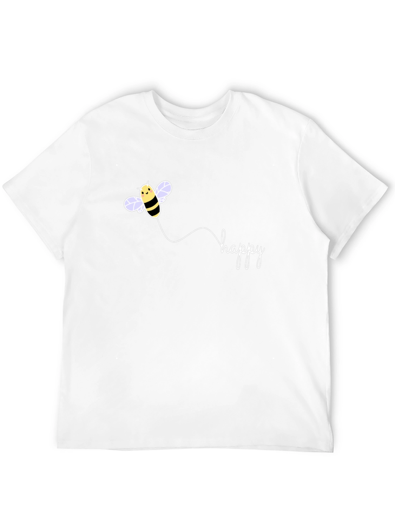 Happy Bee Graphic Black T-Shirt