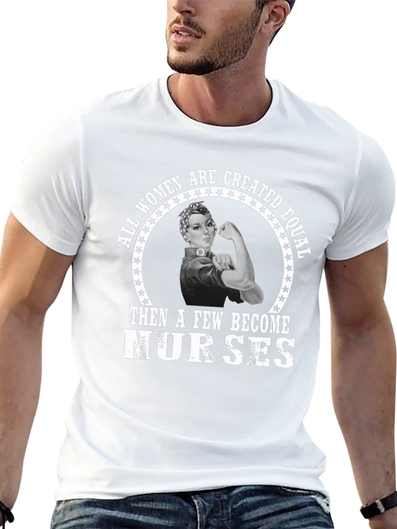 Empowered Women Nurse T-Shirt - Rosie the Riveter