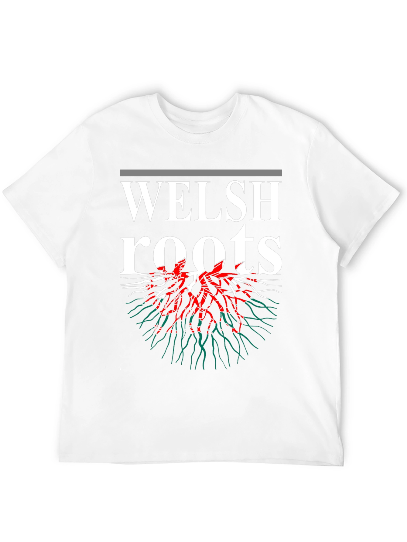 Welsh Roots T-Shirt - Black Red & Green Design