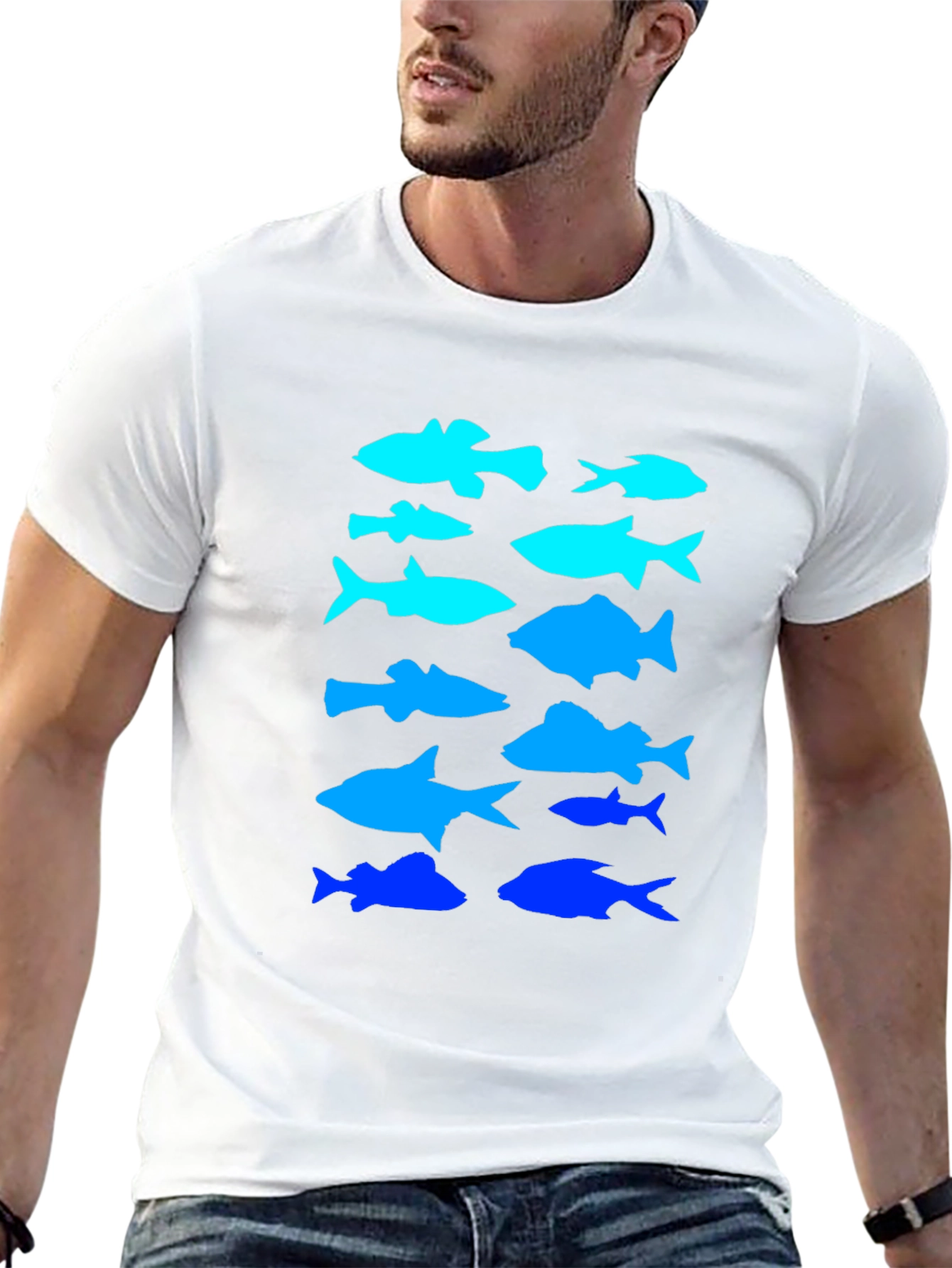 Blue Fish T-Shirt - Unique Aquatic Design