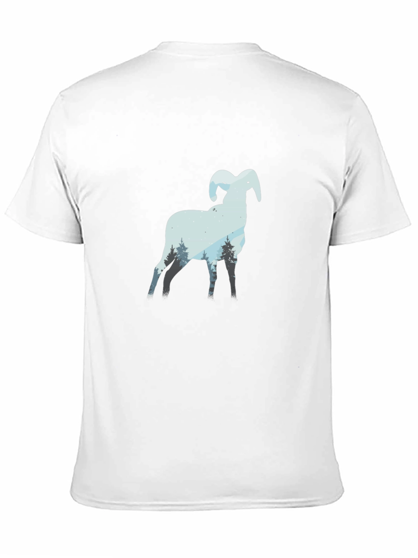 Ram Mountain Scene Black T-Shirt