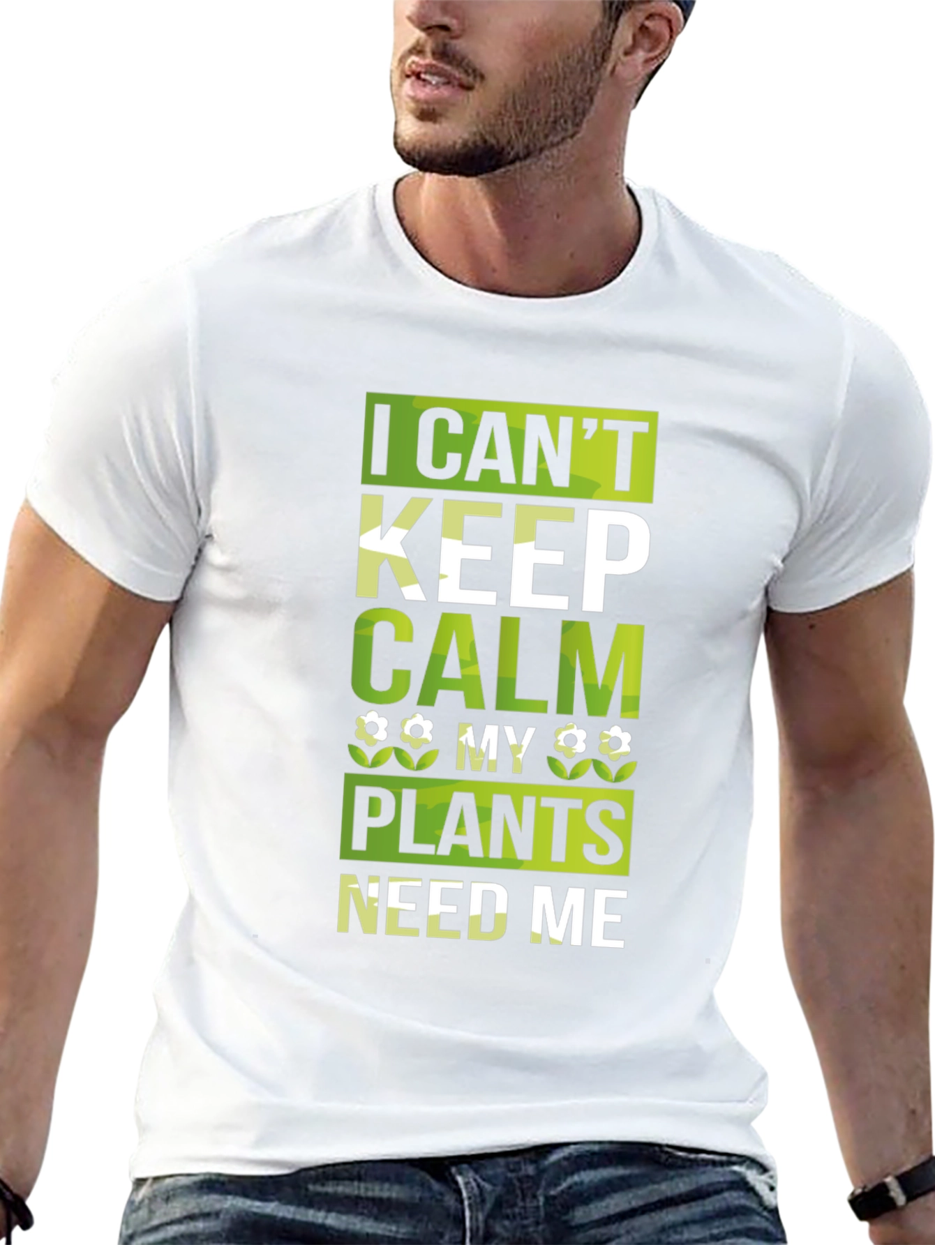 I Cant Keep Calm Plants Need Me Black T-Shirt