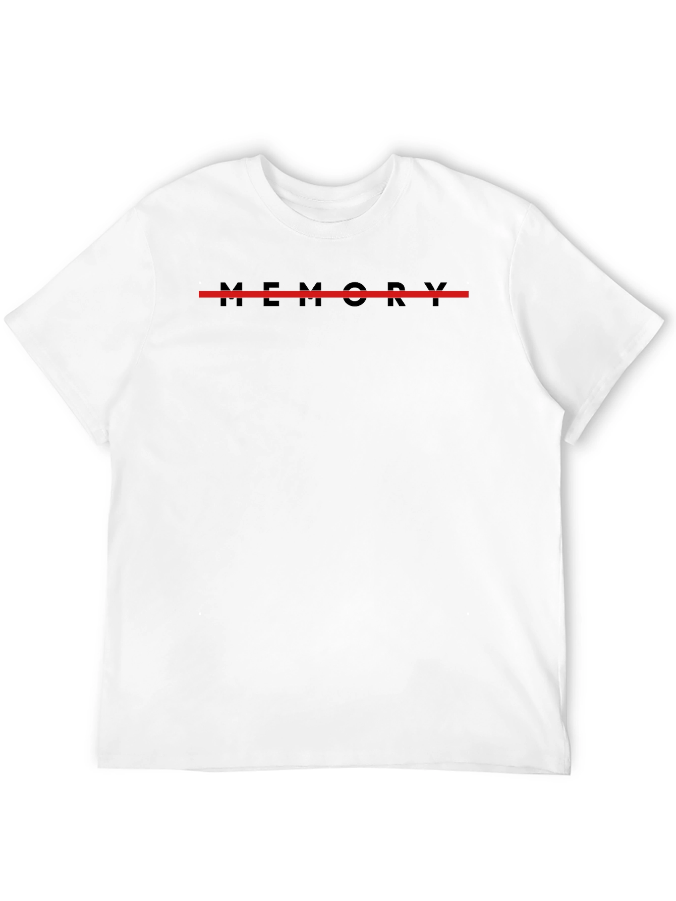 Memory Black T-Shirt with Red Line Graphic