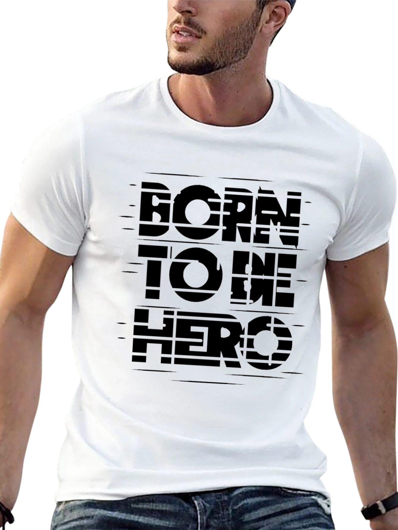 Born To Be Hero Black Graphic Tee