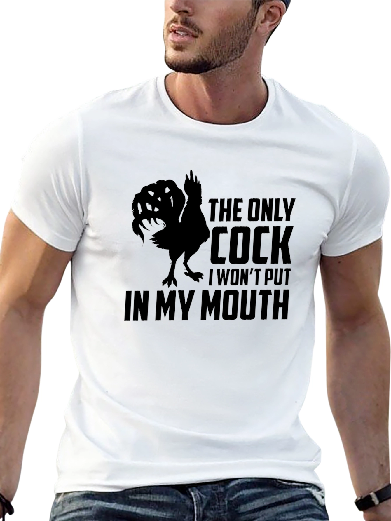 Funny Cock Graphic Mens T-Shirt