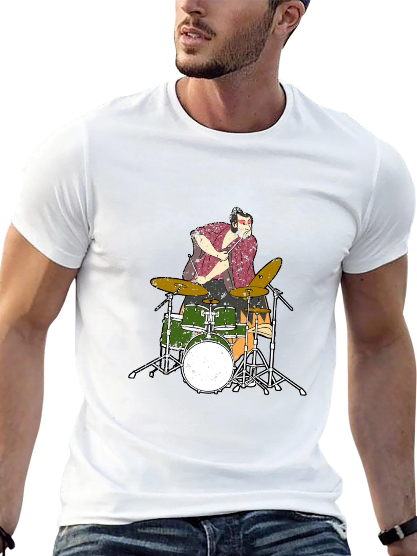 Drummer Graphic T-Shirt - Black Cotton Tee