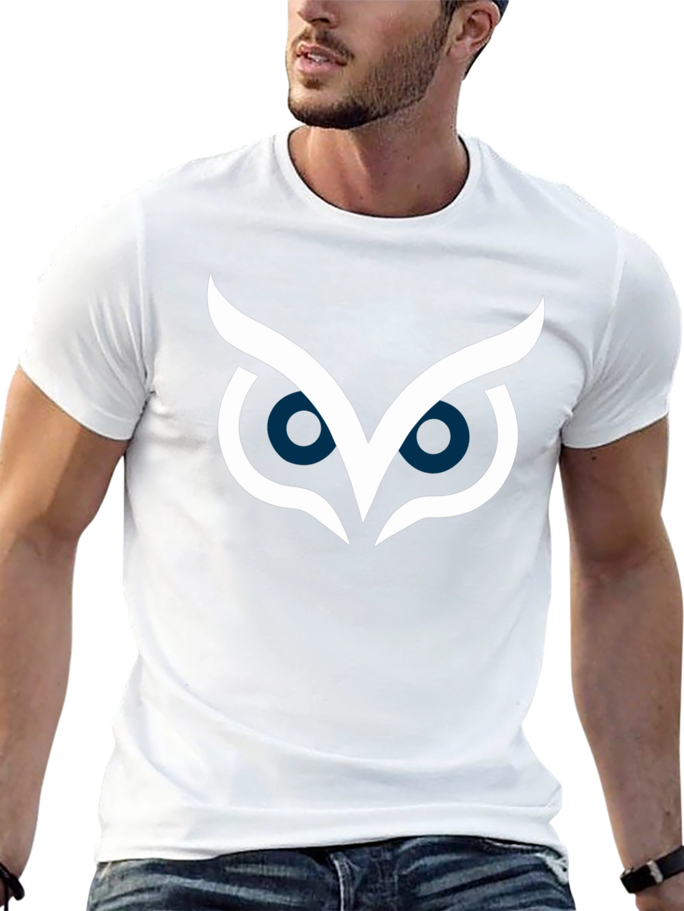 Owl Eyes Graphic Tee - Stylish Black T-Shirt