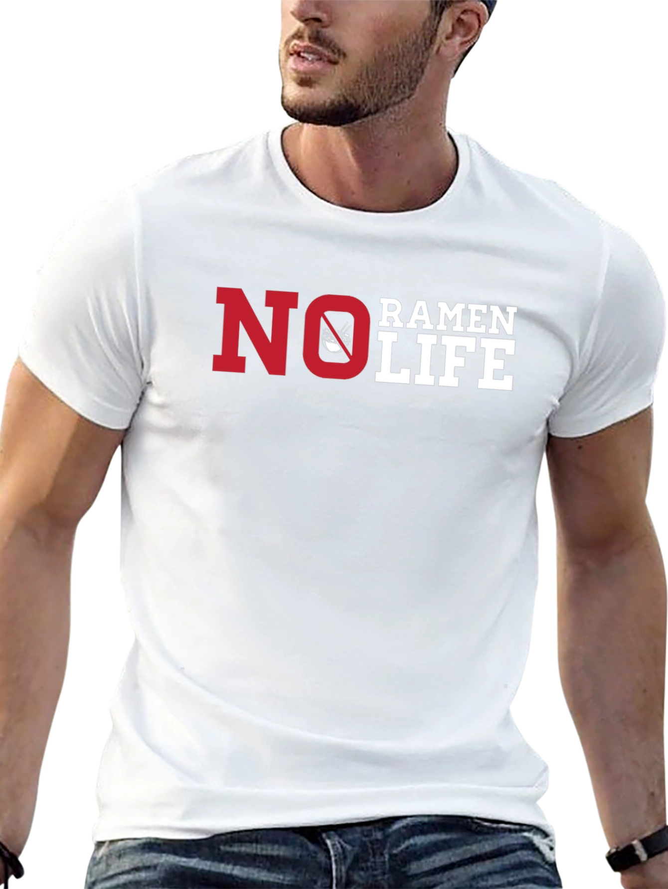 No Ramen Life Black T-Shirt Funny Graphic Tee