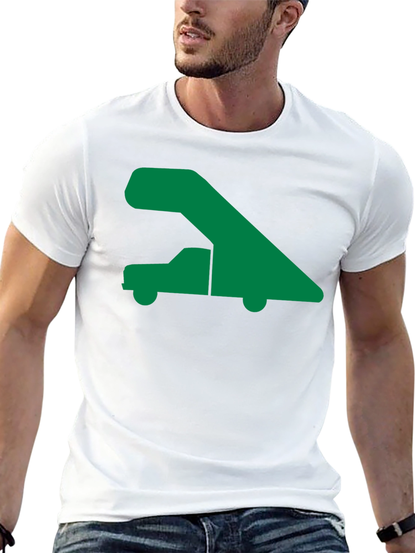 Airport Stair Truck Graphic Tee - Black