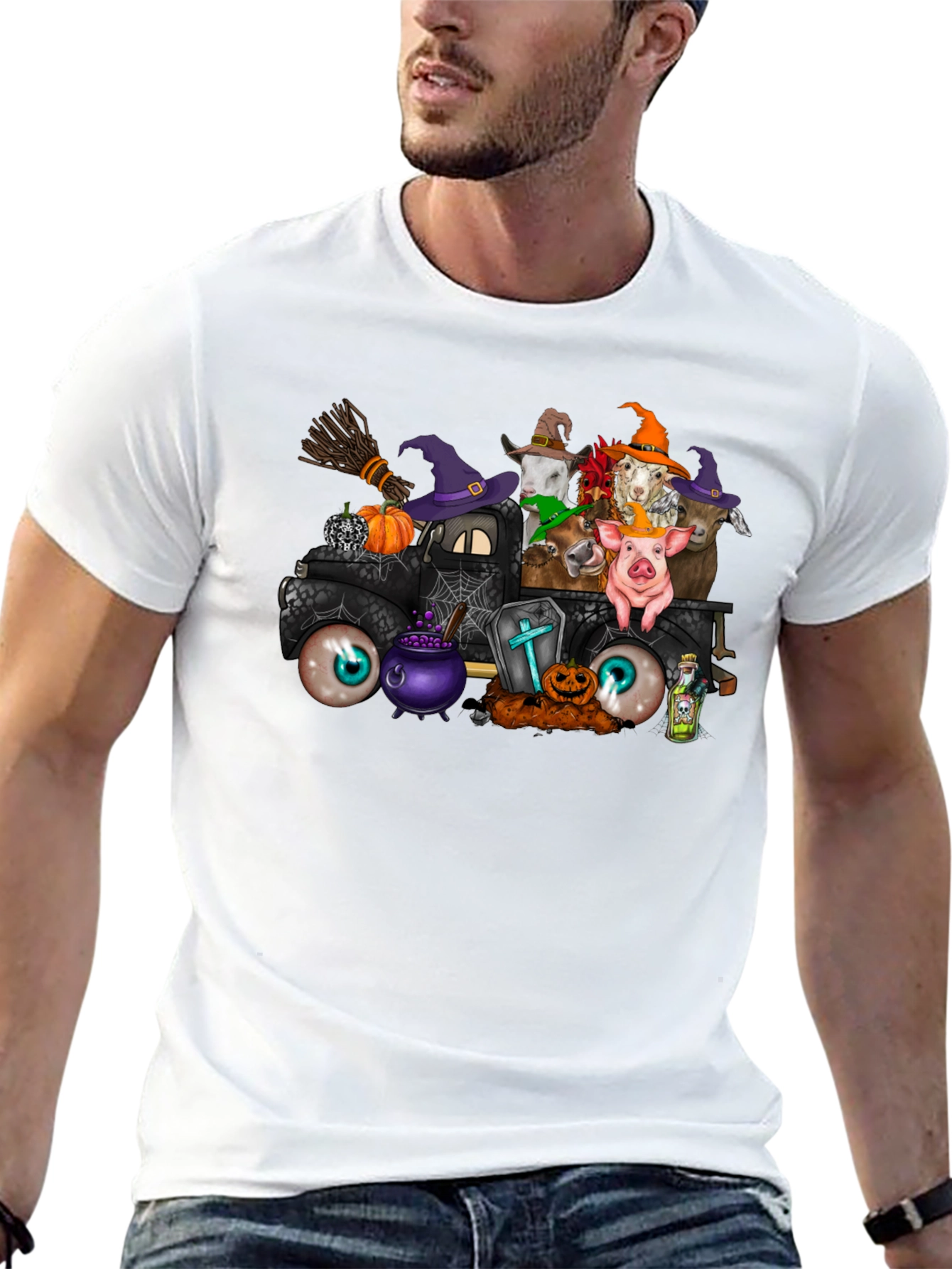 Halloween Farm Animal Truck T-Shirt