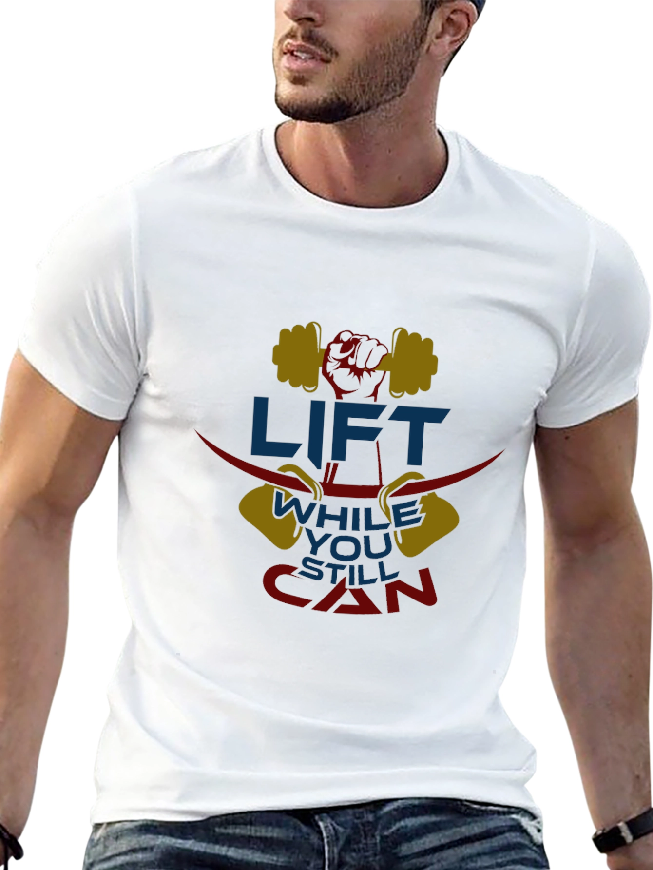 Lift While You Can T-Shirt Gym Workout Design