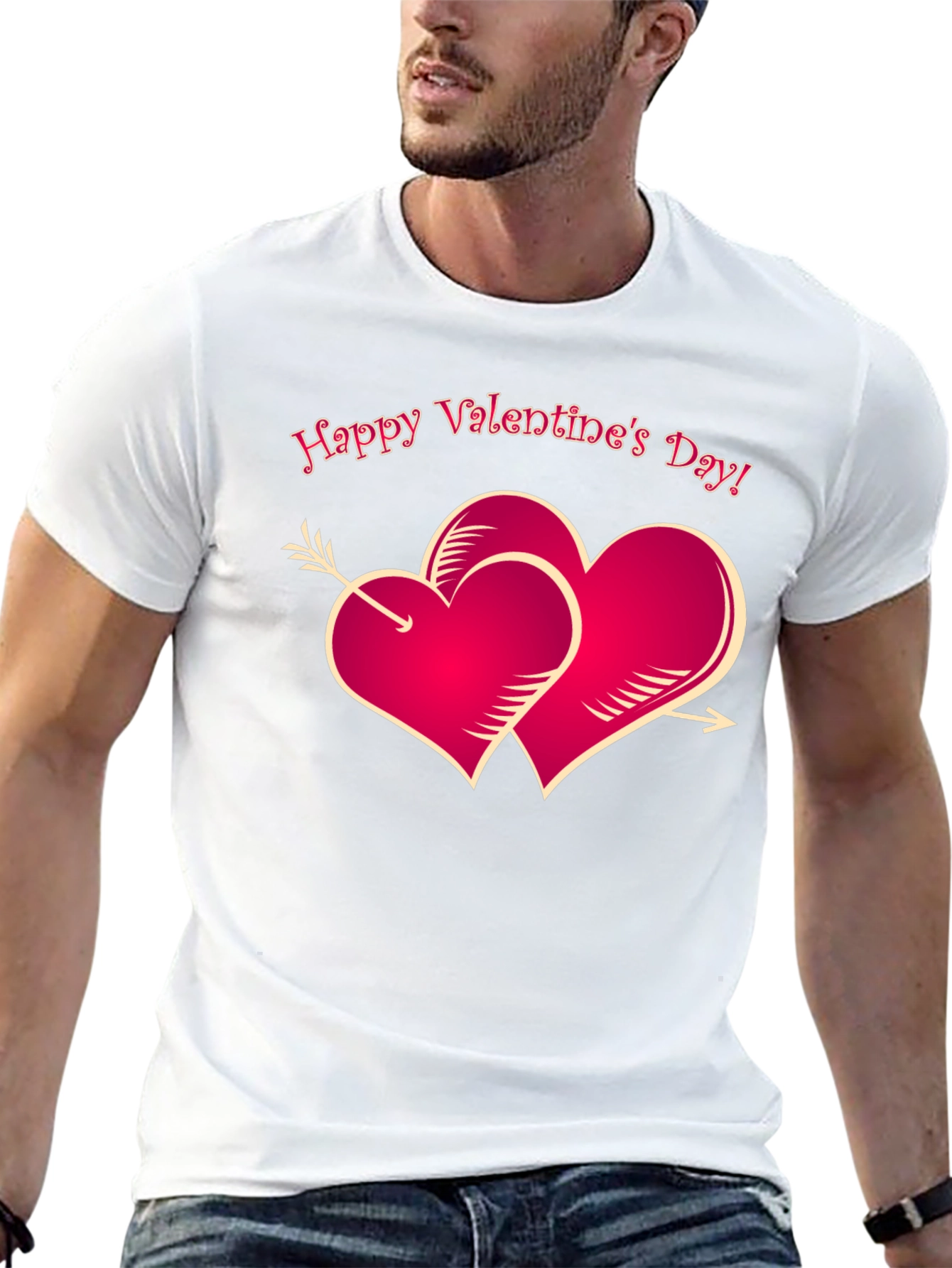 Valentines Day T-Shirt with Heart Arrow Design