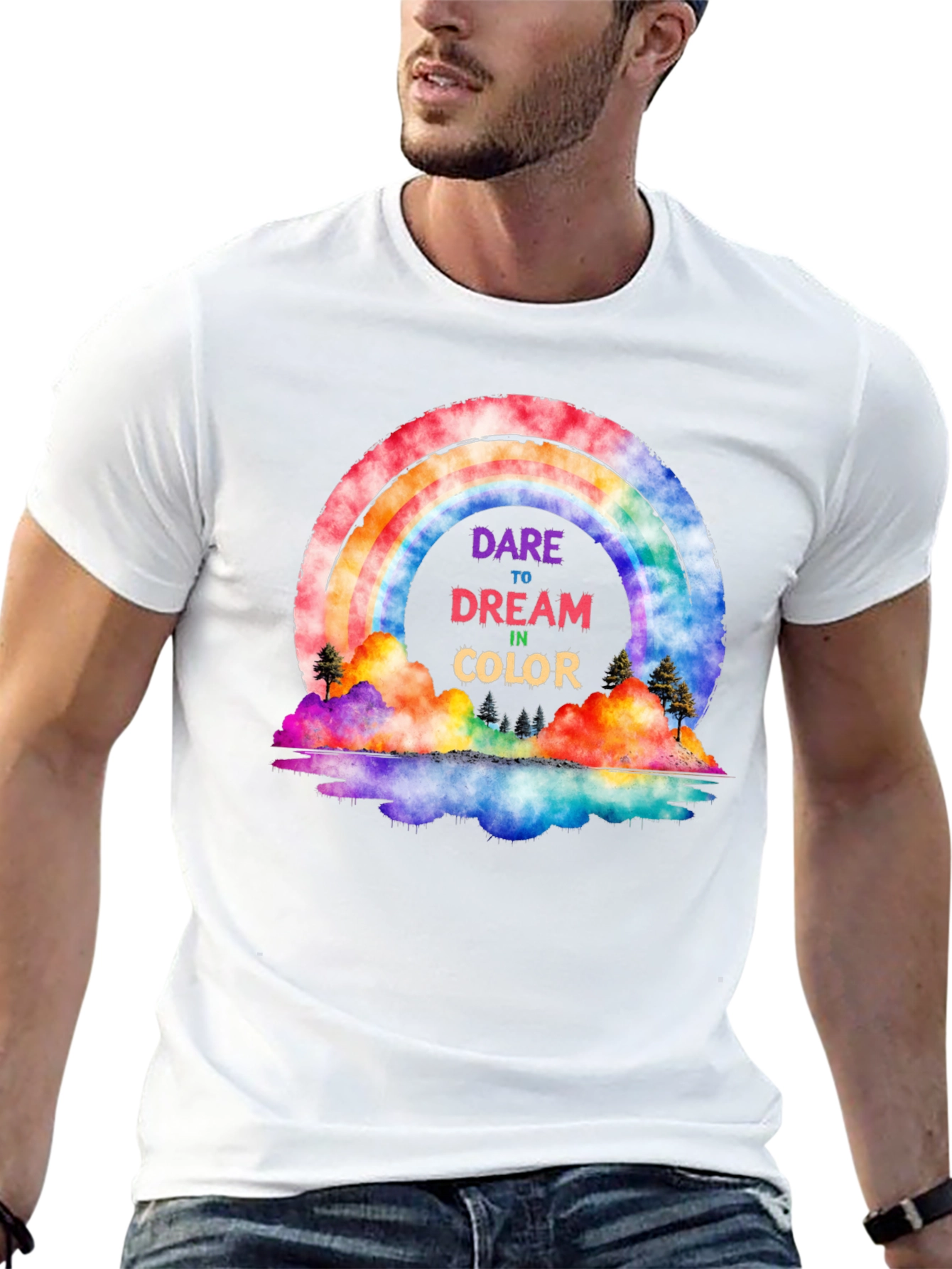 Dare to Dream Rainbow Graphic Tee
