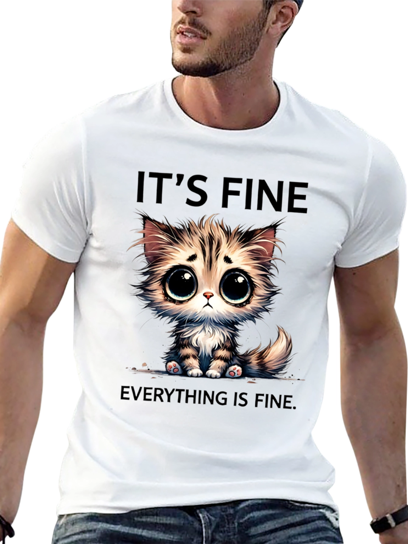 Its Fine Everything is Fine Cat T-Shirt