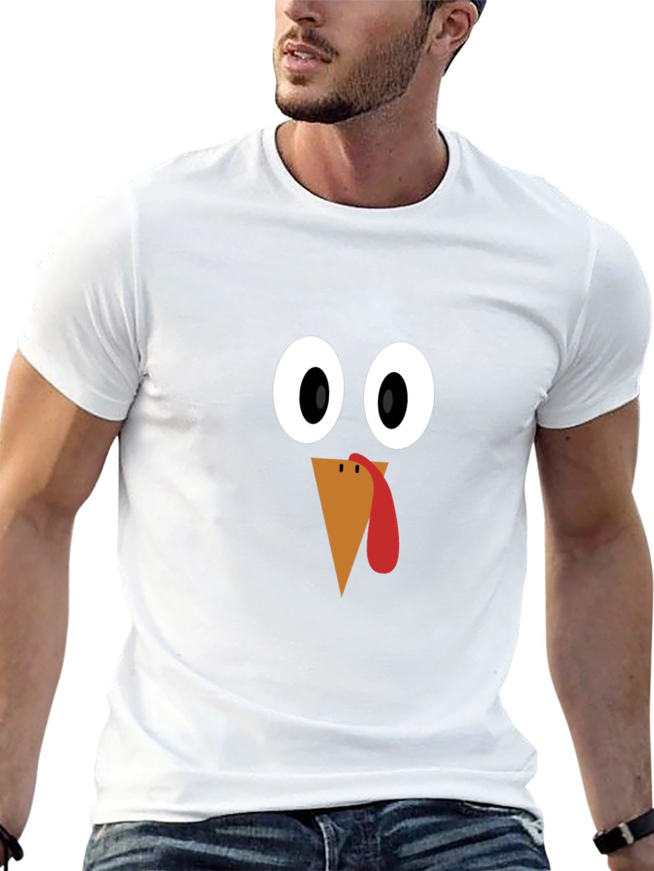 Thanksgiving Turkey Face T-Shirt - Festive Holiday Apparel