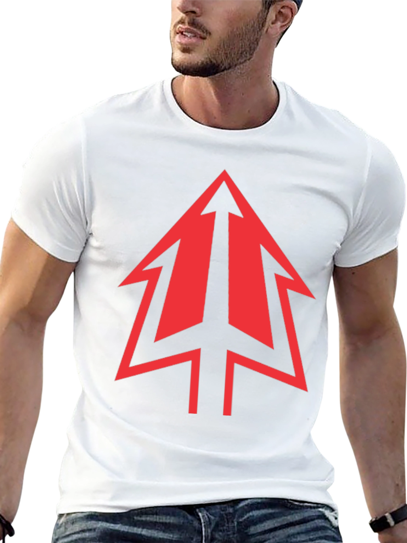 Bold Red Arrow Graphic Black T-Shirt