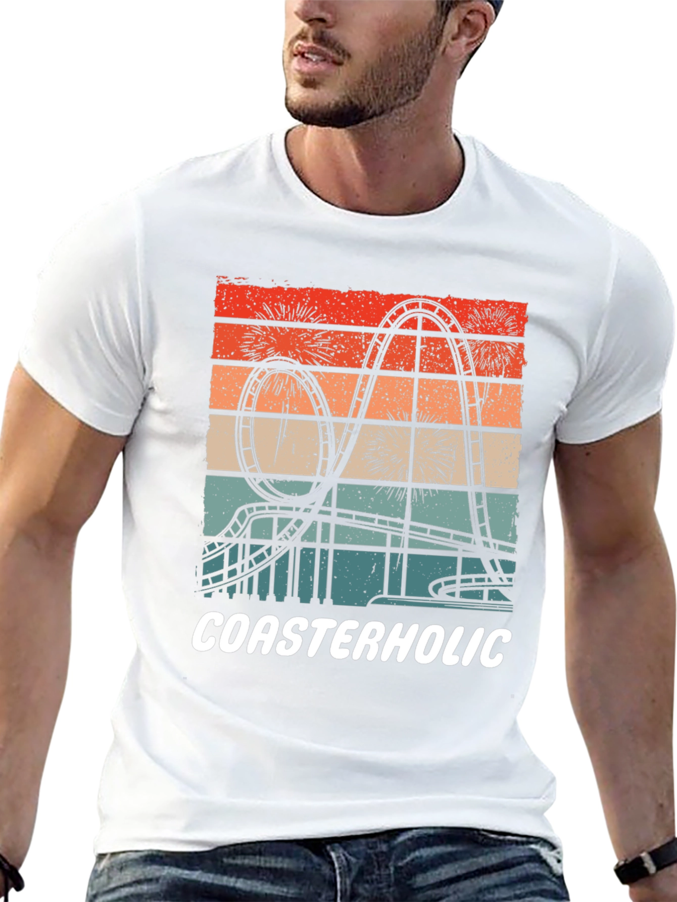 Coasterholic Retro Roller Coaster T-Shirt