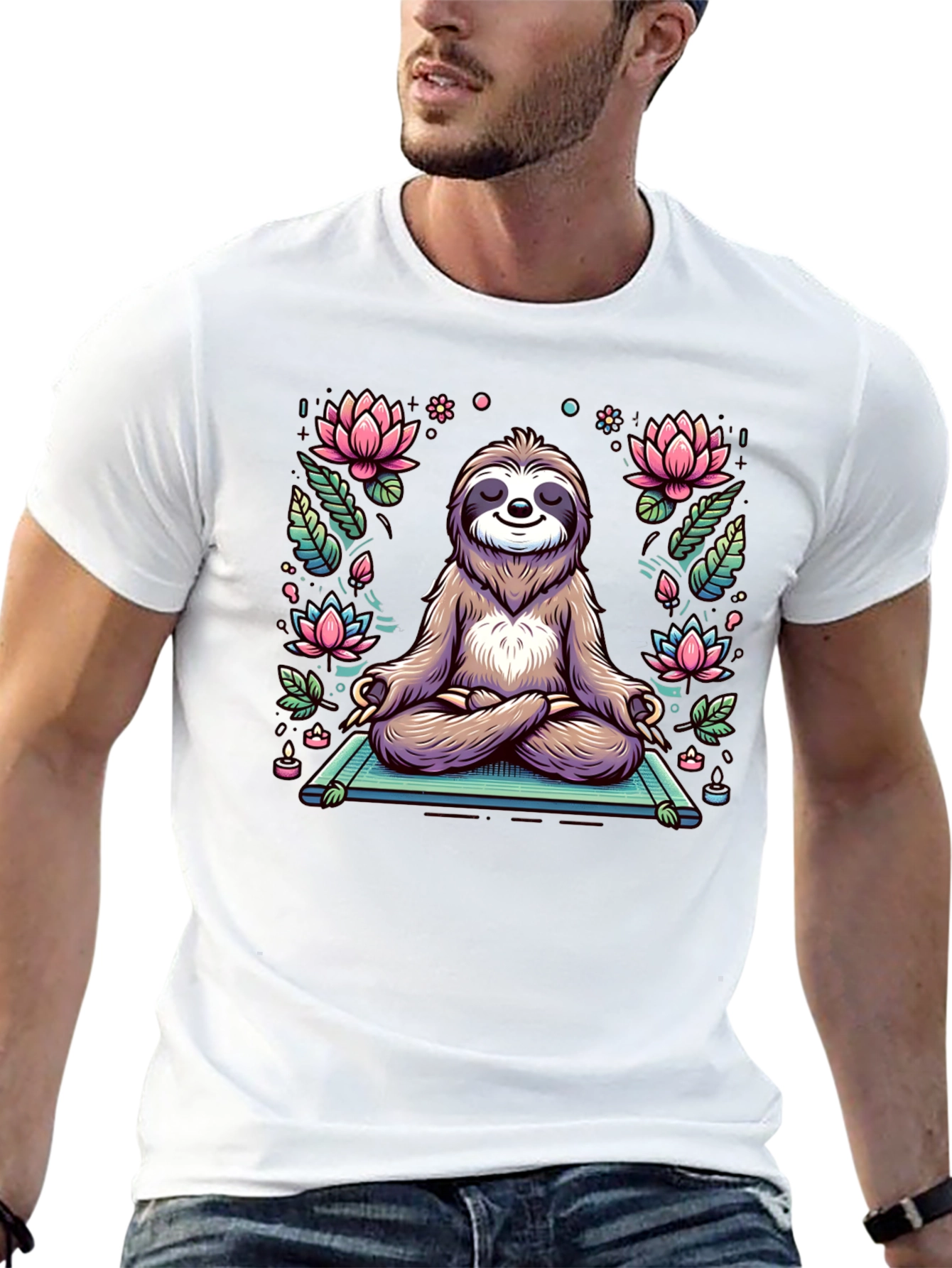 Zen Sloth T-Shirt - Meditating Animal Tee