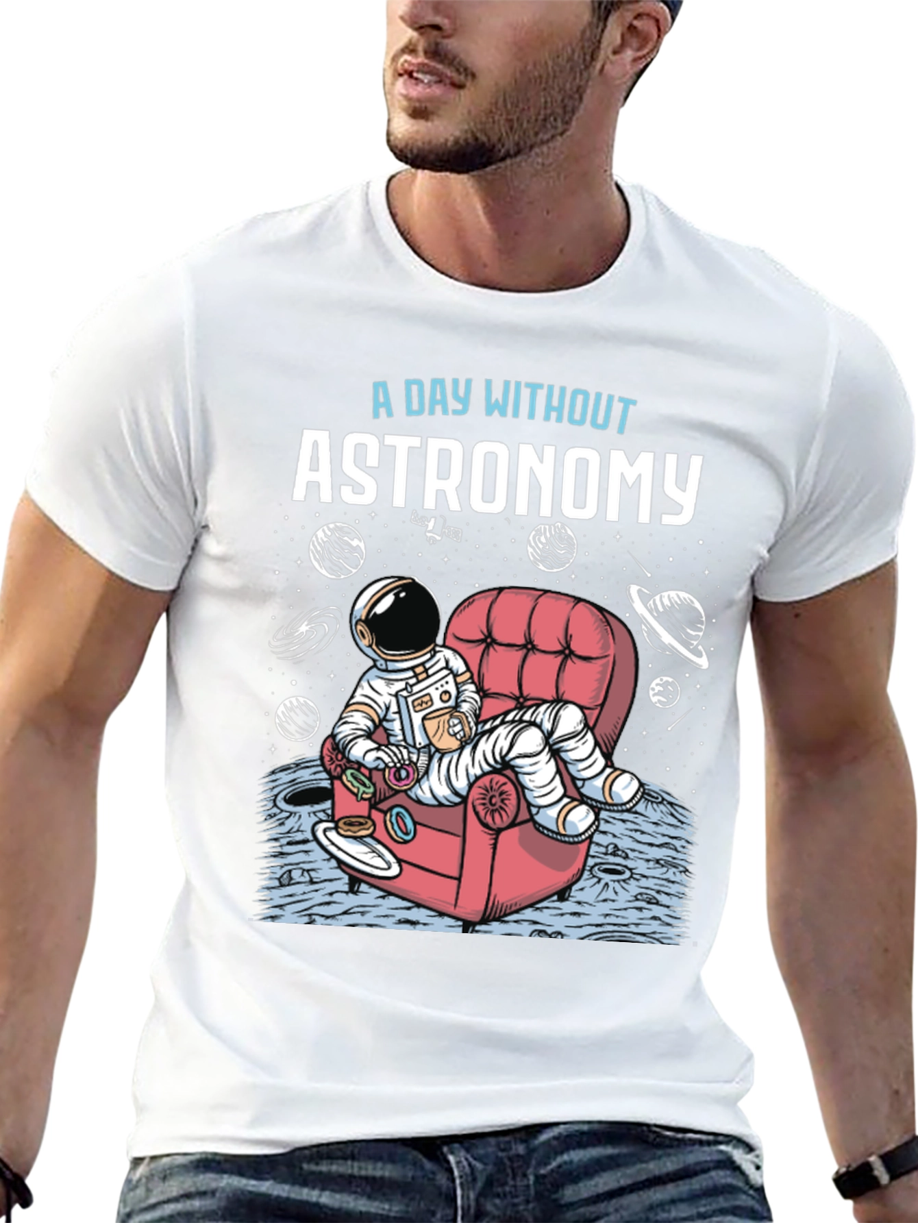 Astronomy T-Shirt - Relaxing Astronaut Design