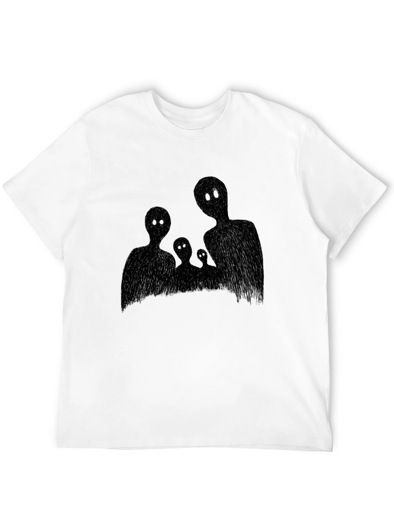 Abstract Family Graphic Black T-Shirt