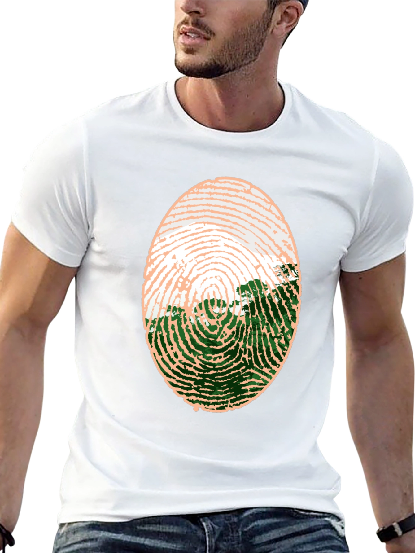 Unique Fingerprint Landscape Graphic Tee