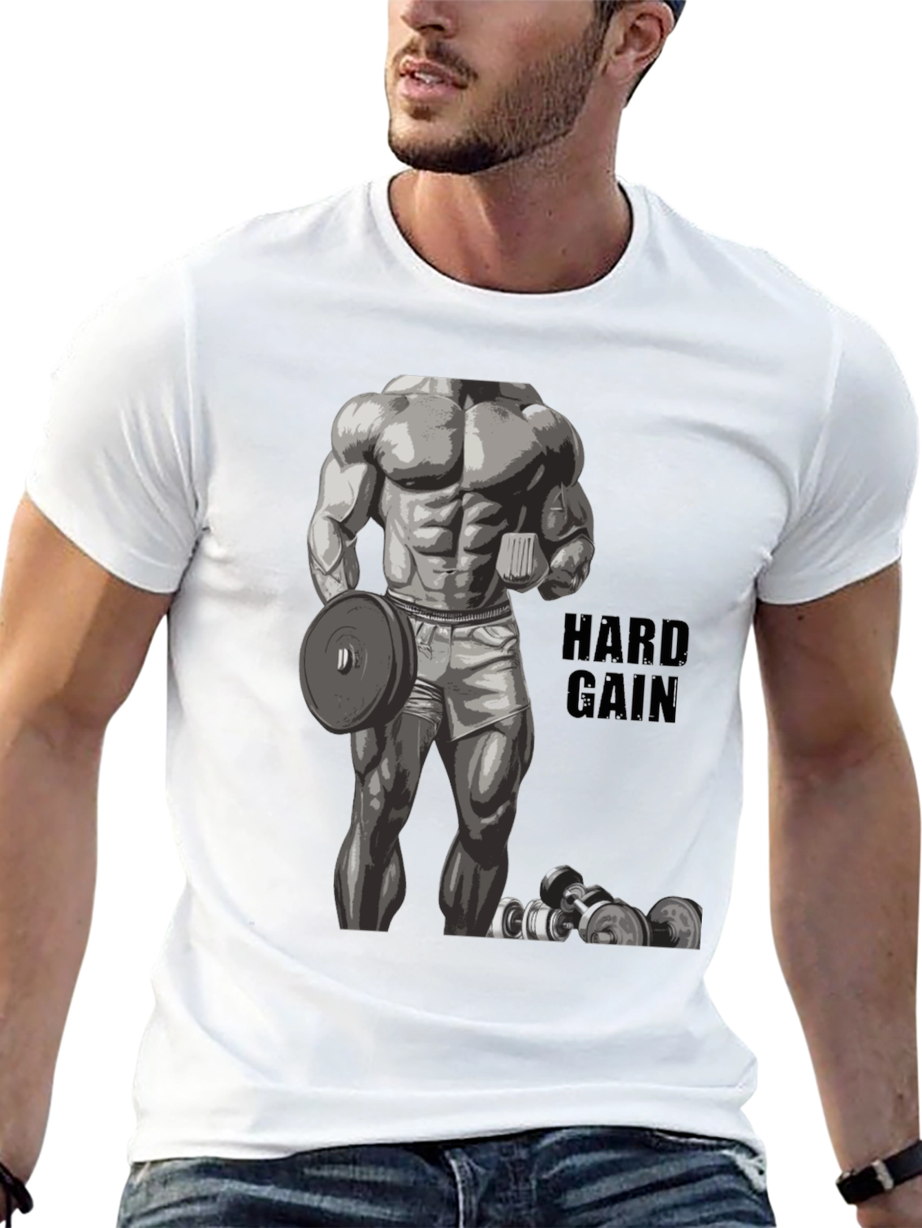 Hard Gain Bodybuilding Graphic T-Shirt
