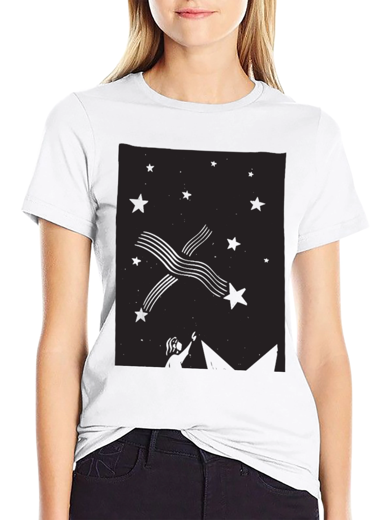 Starry Night Graphic Tee - Unisex Black T-Shirt