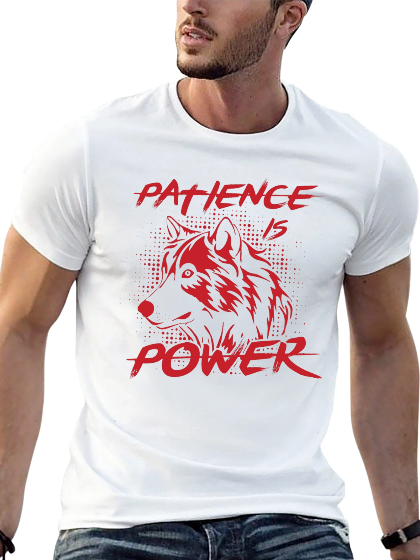Patience is Power Wolf Graphic T-Shirt