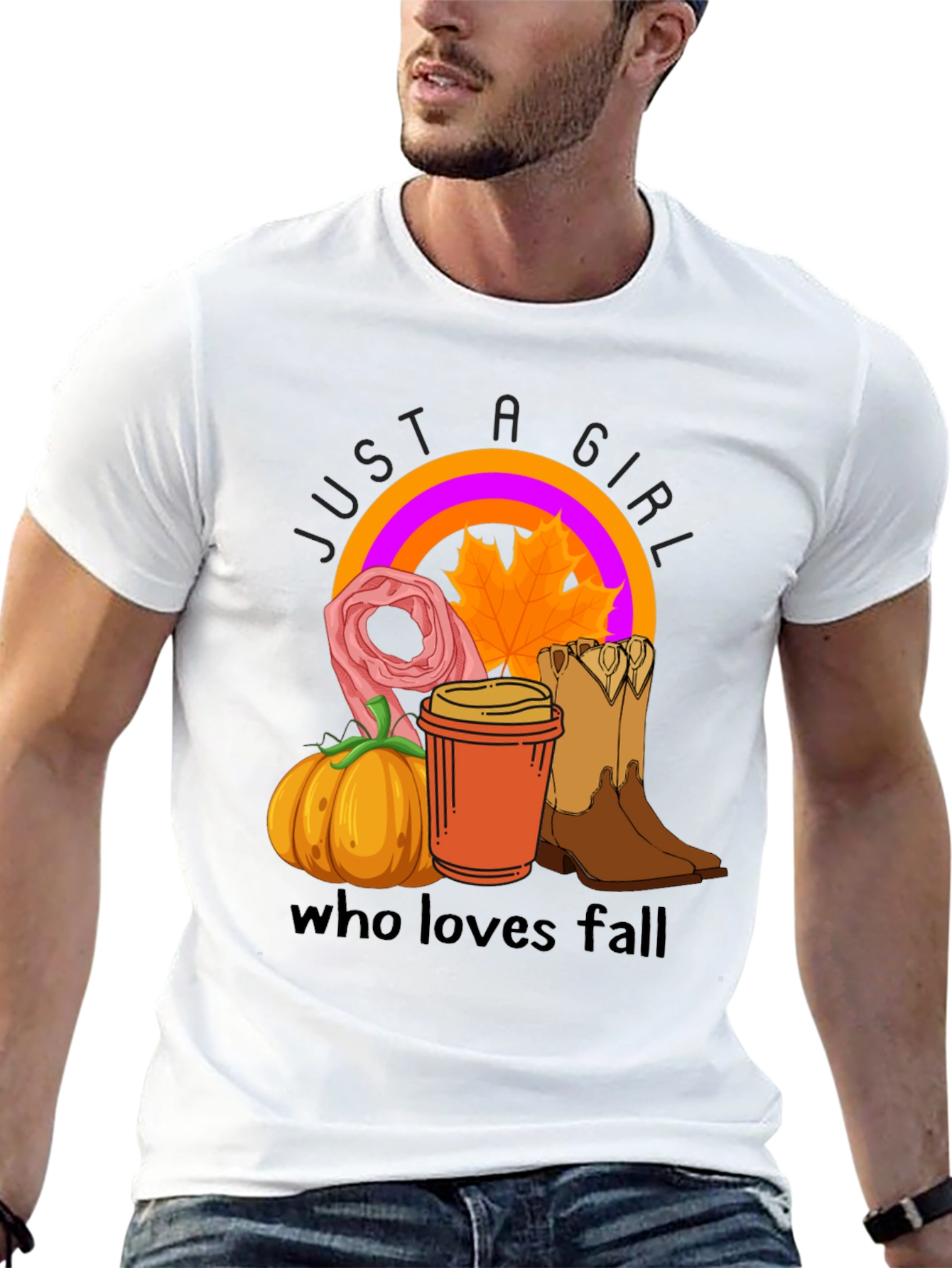Just a Girl Who Loves Fall Black T-Shirt
