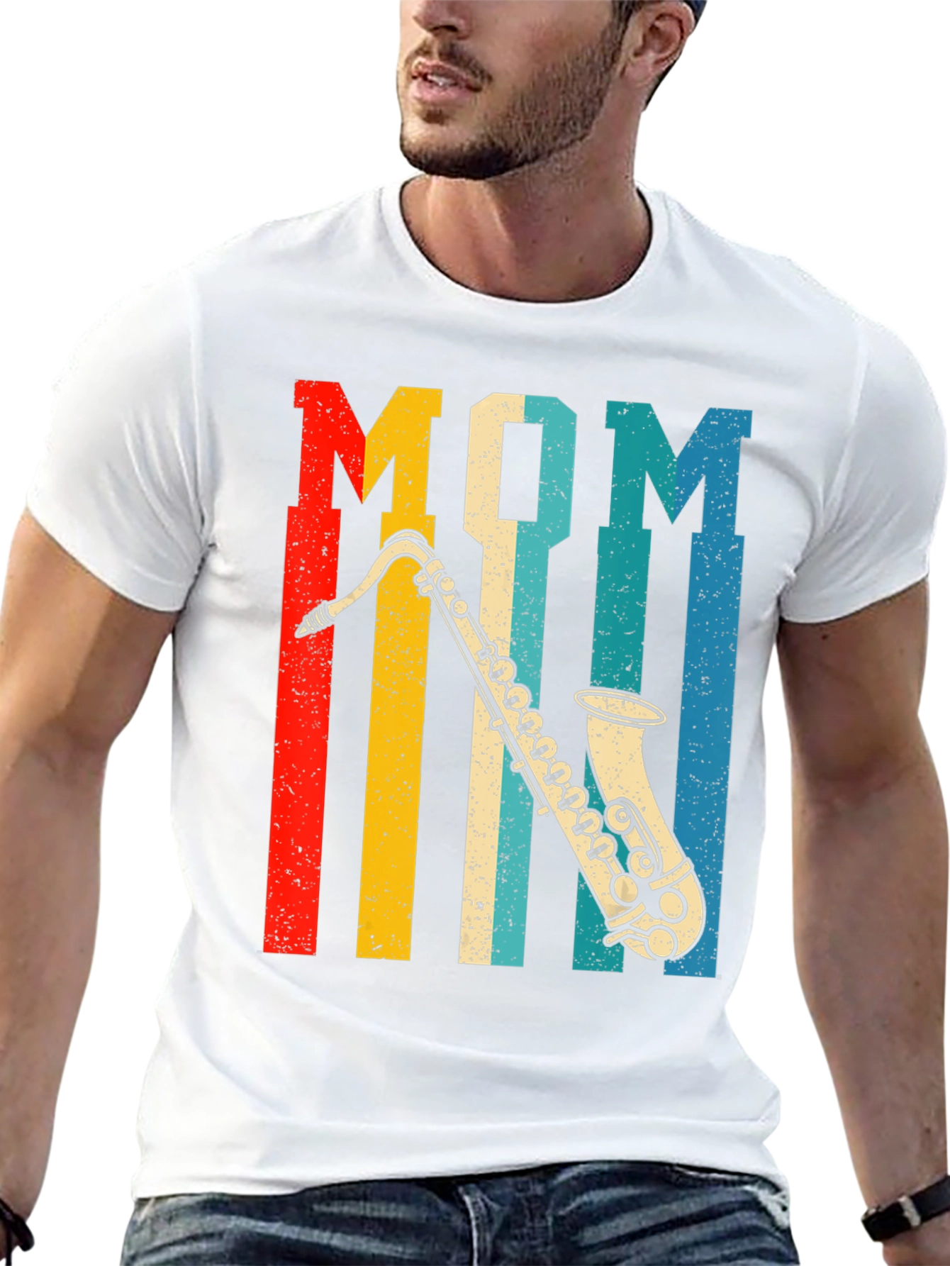 Mom Saxophone Retro T-Shirt - Music Lover Gift
