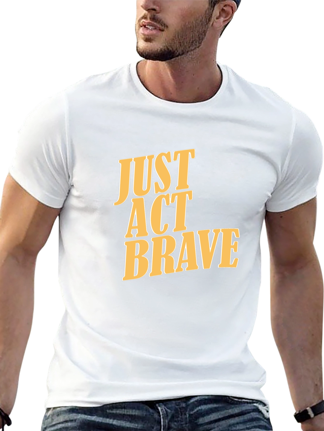 Just Act Brave Graphic Tee - Mens Black T-Shirt