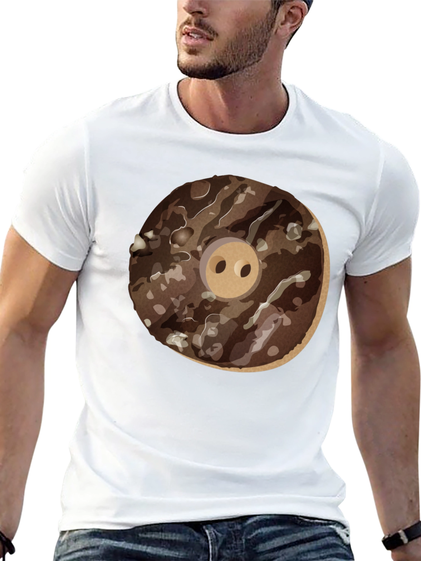 Donut Pig Graphic T-Shirt - Casual Wear
