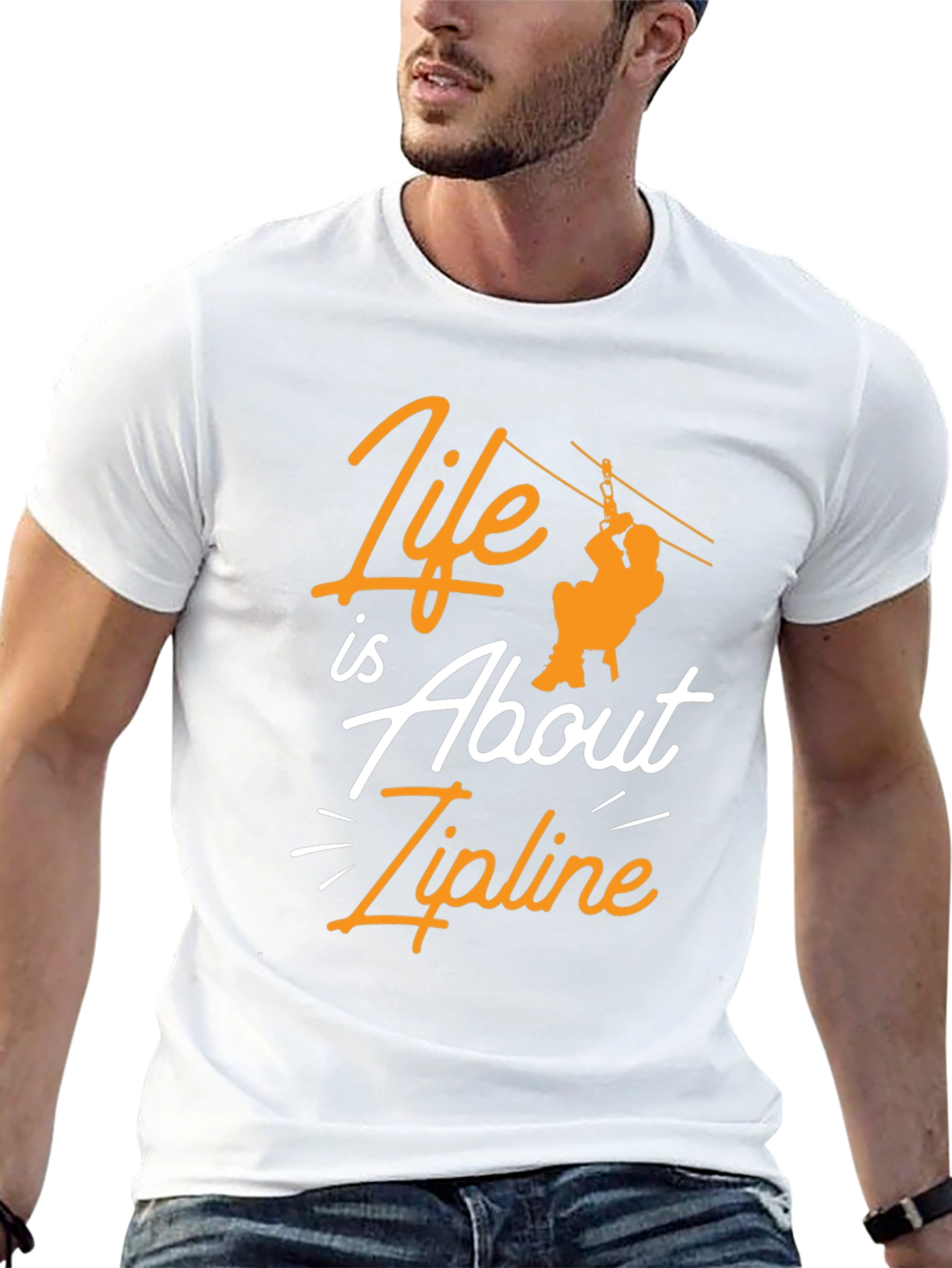 Zipline Adventure Black Graphic Tee