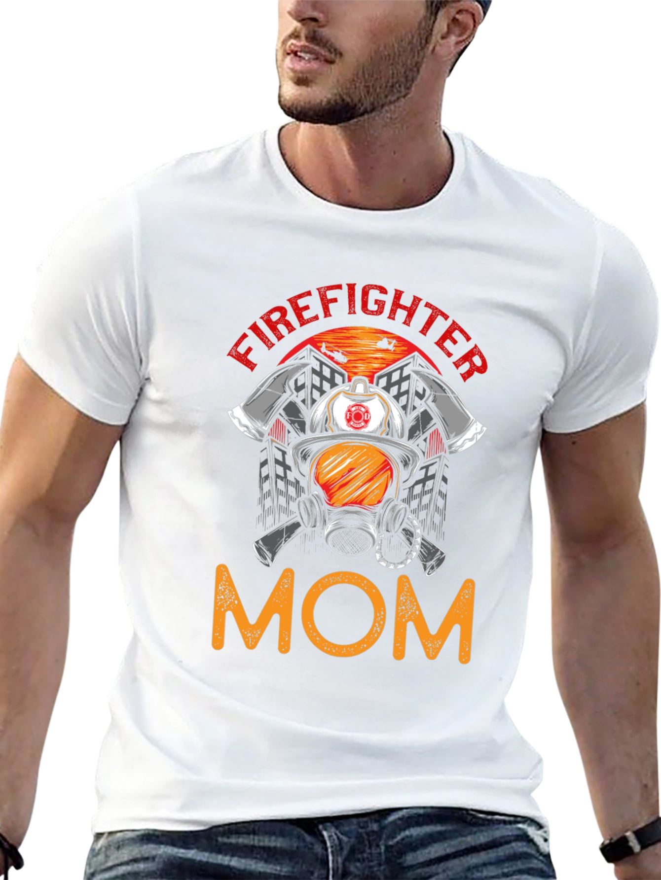 Firefighter Mom Graphic T-Shirt - Support Our Heroes
