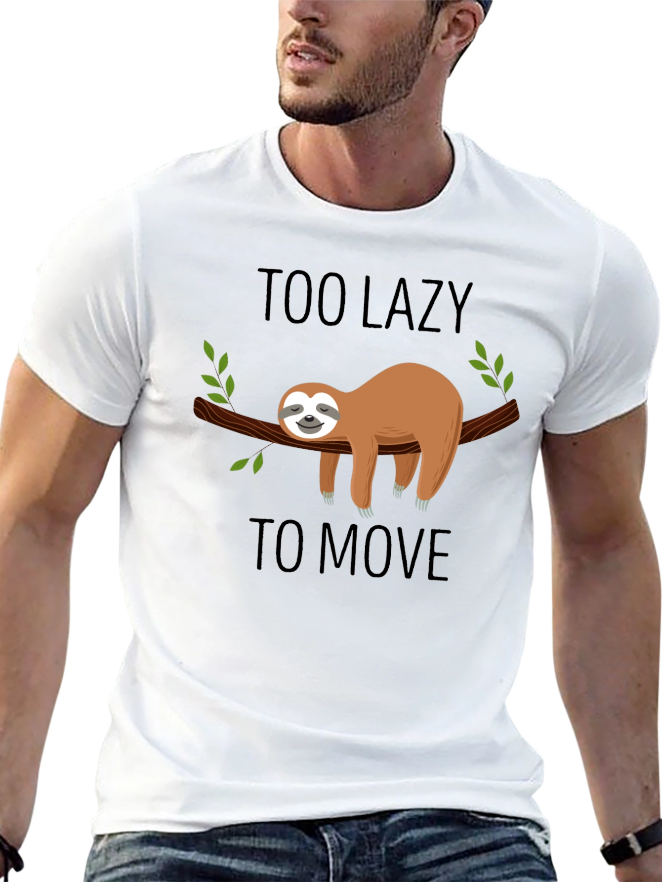 Lazy Sloth Graphic T-Shirt - Mens Black Tee