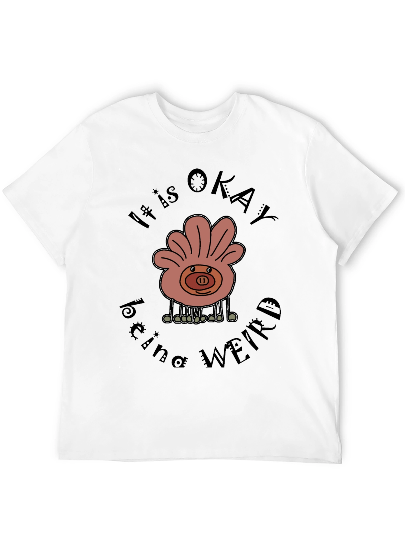 It is Okay Being Weird Black Graphic Tee