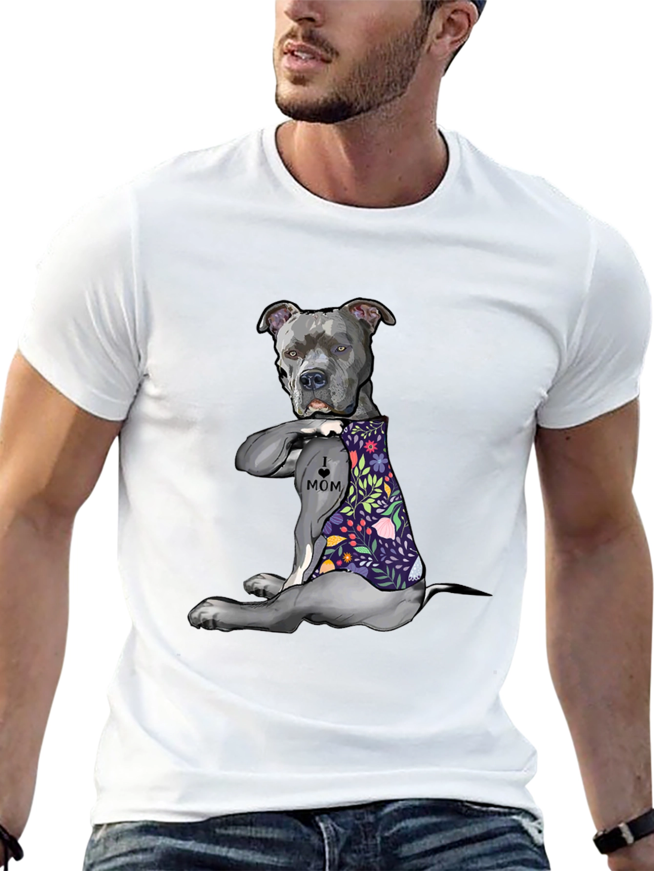 Pitbull Mom Graphic T-Shirt