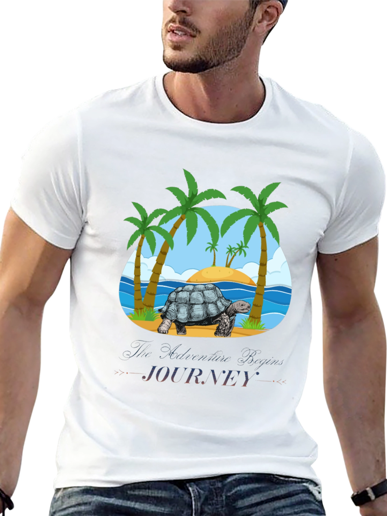Island Turtle Journey Graphic T-Shirt