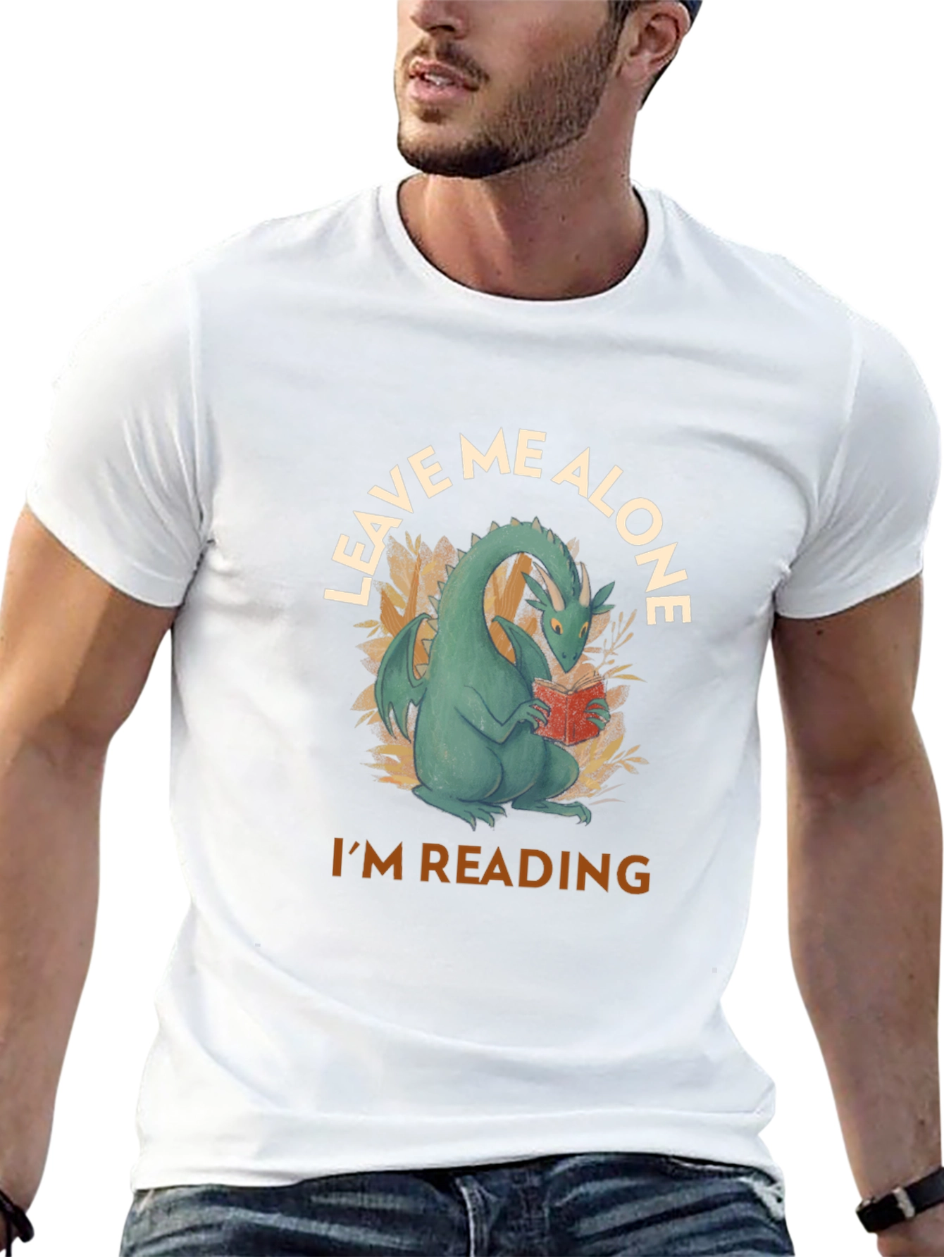 Leave Me Alone Dragon Reading T-Shirt