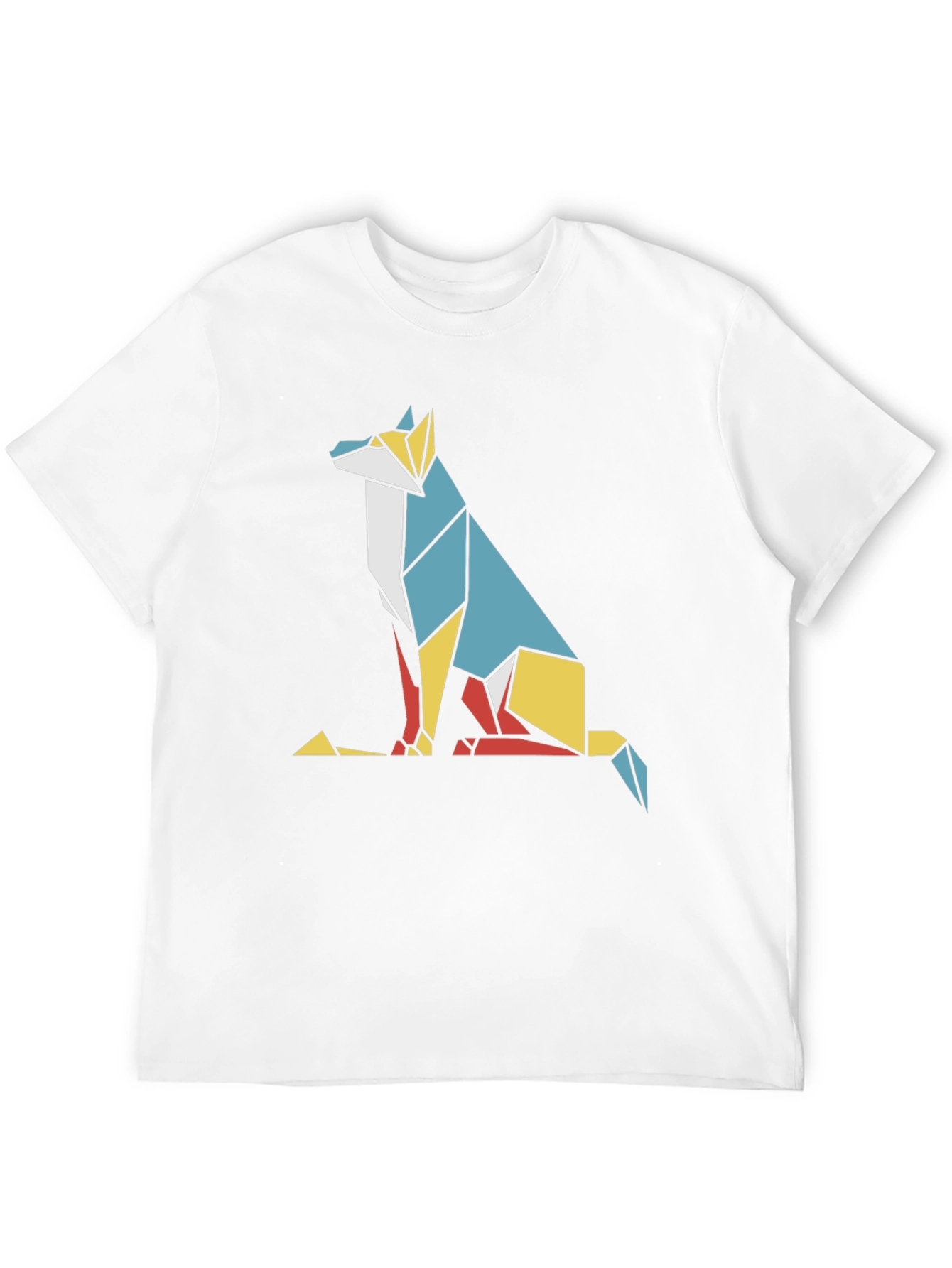 Geometric Fox Graphic Tee - Modern Art Style