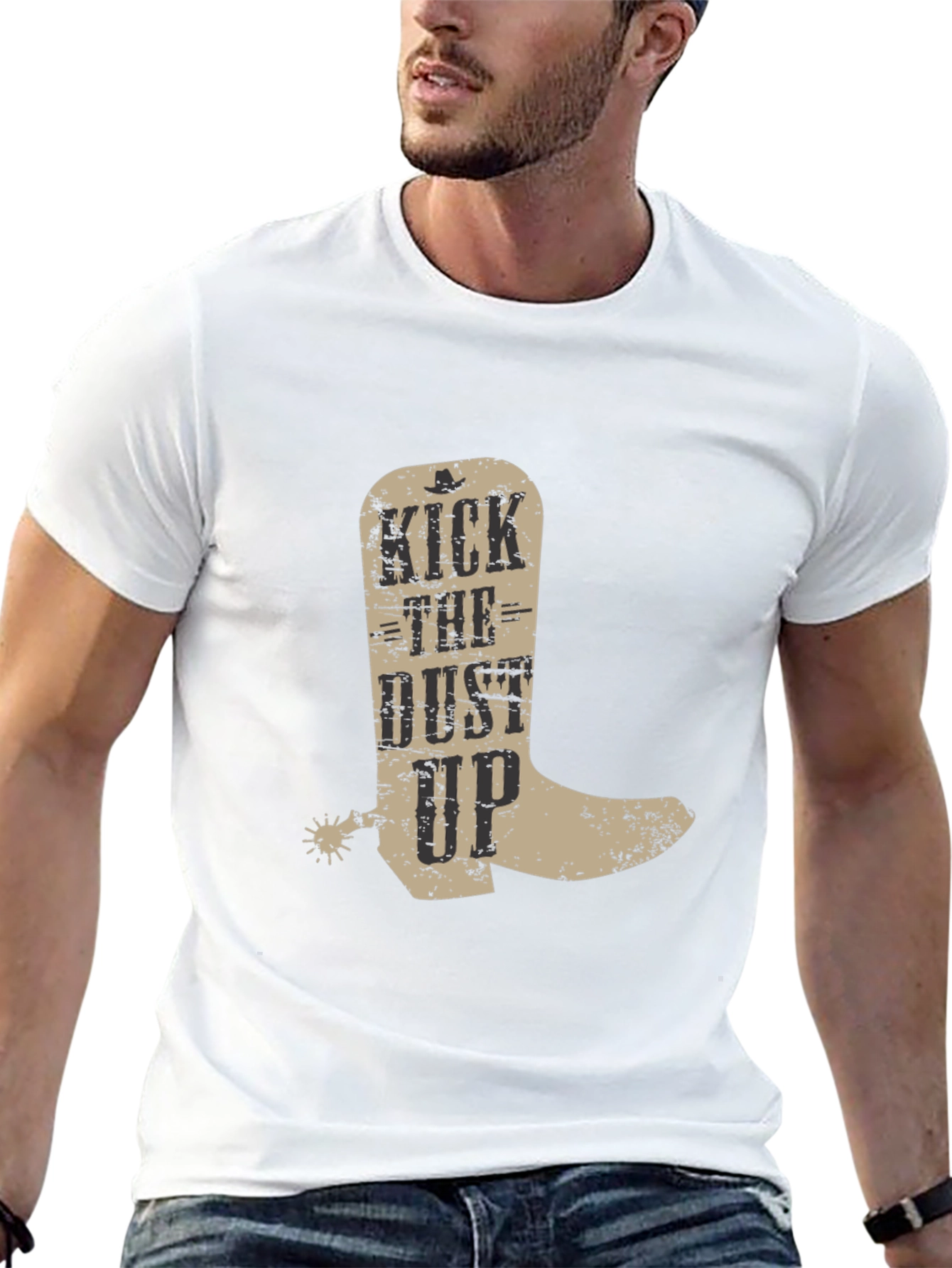 Kick the Dust Up Cowboy Boot Graphic T-Shirt