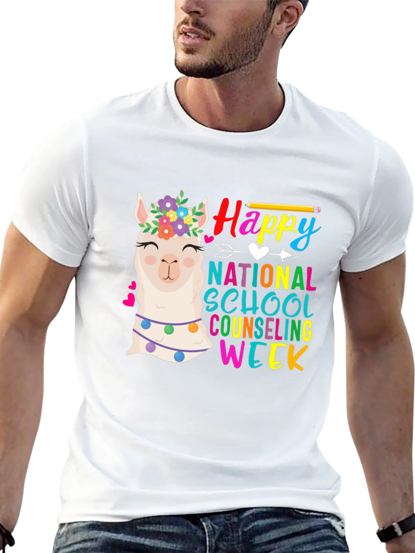 Happy National School Counseling Week Llama T-Shirt