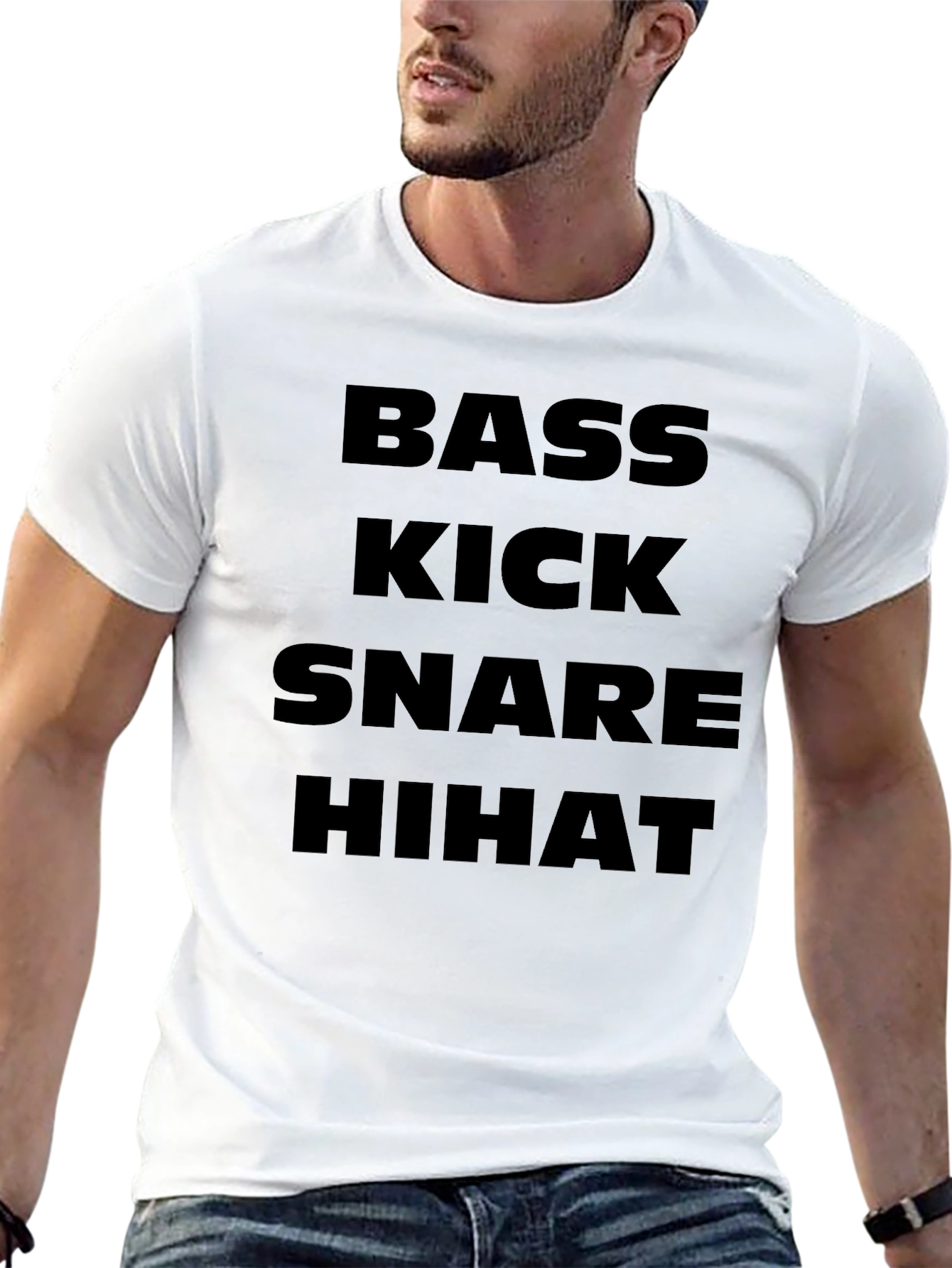 Bass Kick Snare HiHat Black T-Shirt