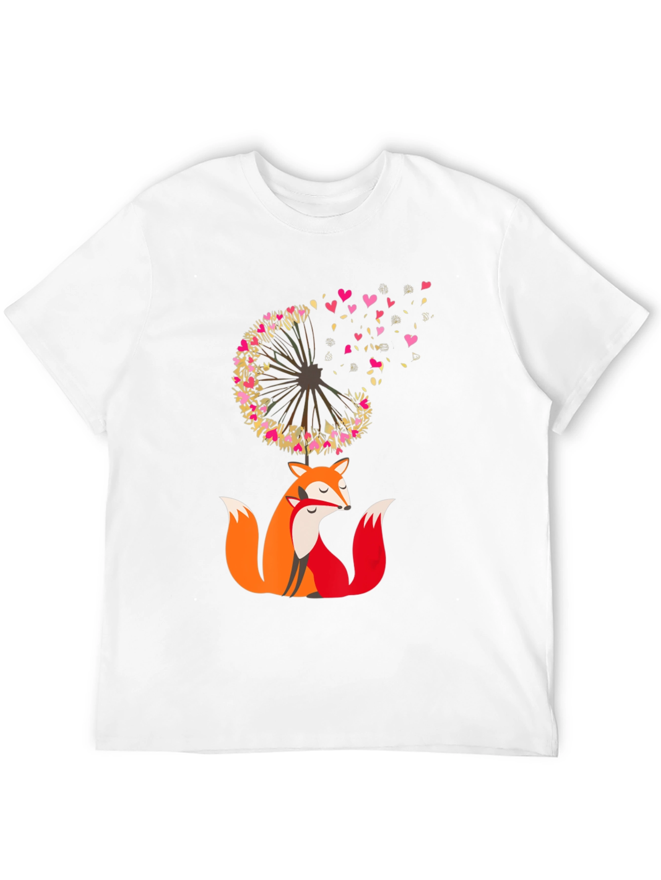 Fox & Dandelion Heart Tee - Stylish Graphic T-Shirt