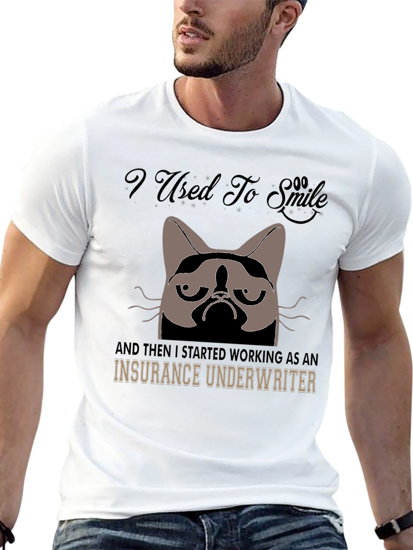 I Used To Smile Insurance Underwriter Grumpy Cat T-Shirt