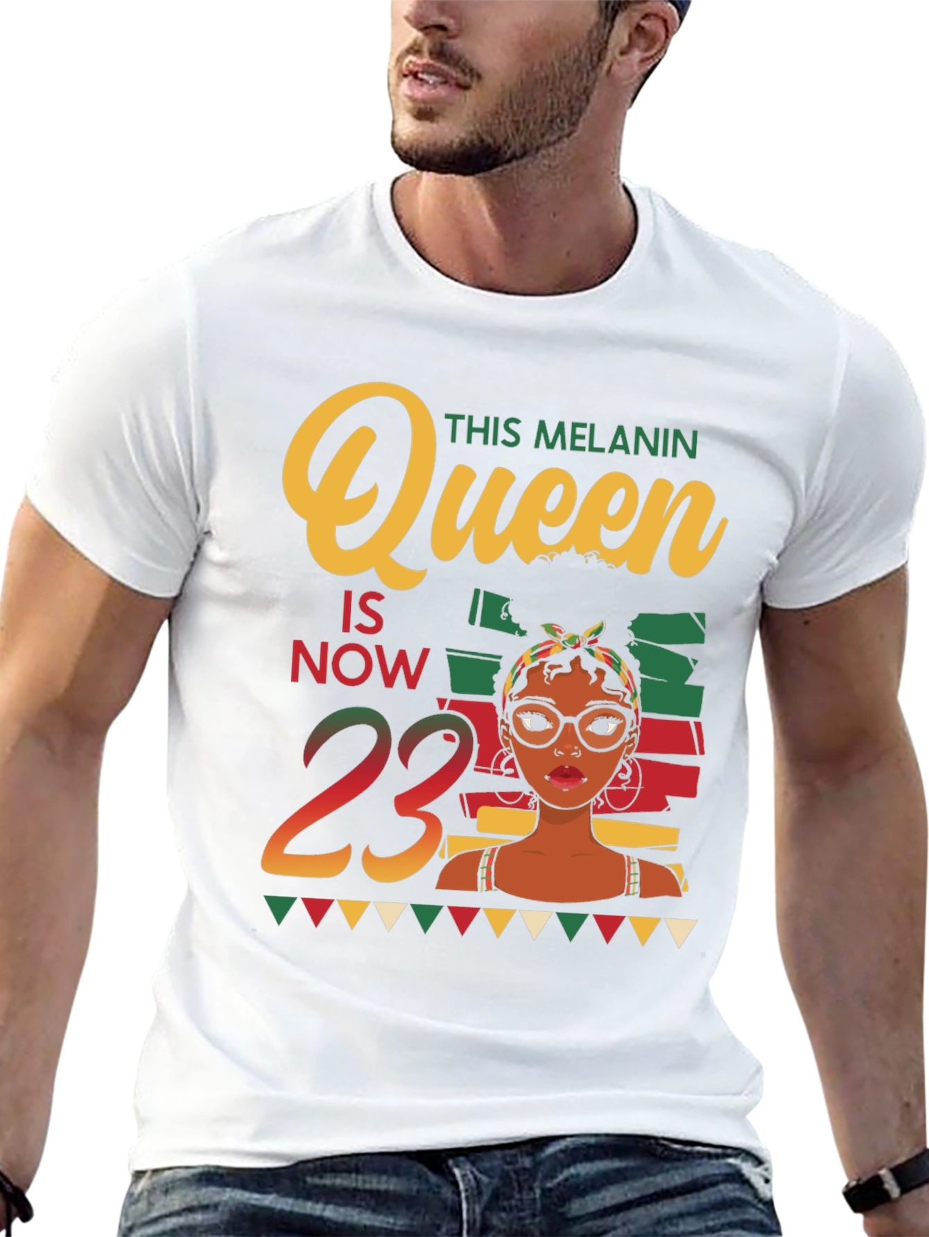 Melanin Queen 23rd Birthday Black T-Shirt
