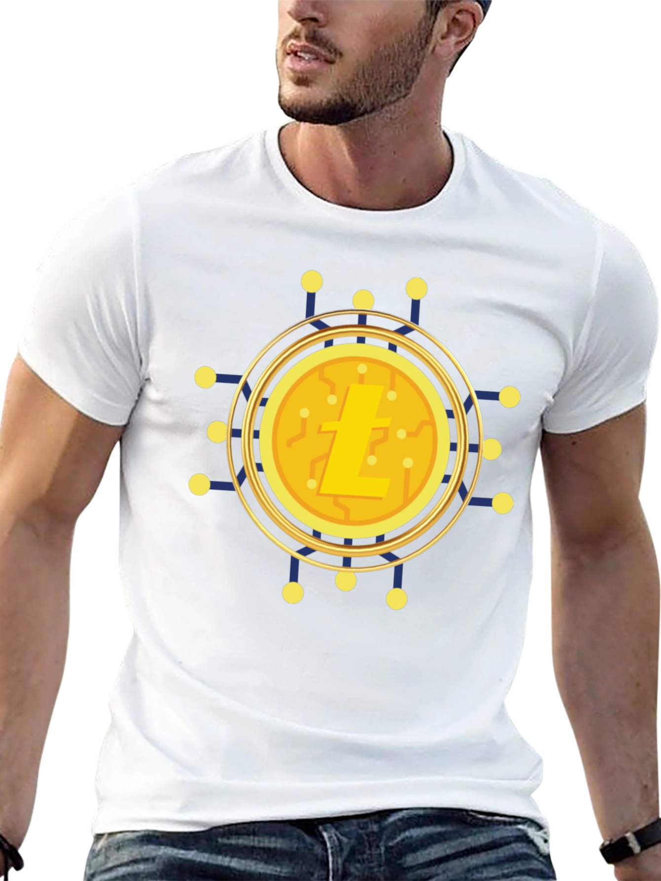 Litecoin Crypto Tee - Black Cotton Blend Shirt